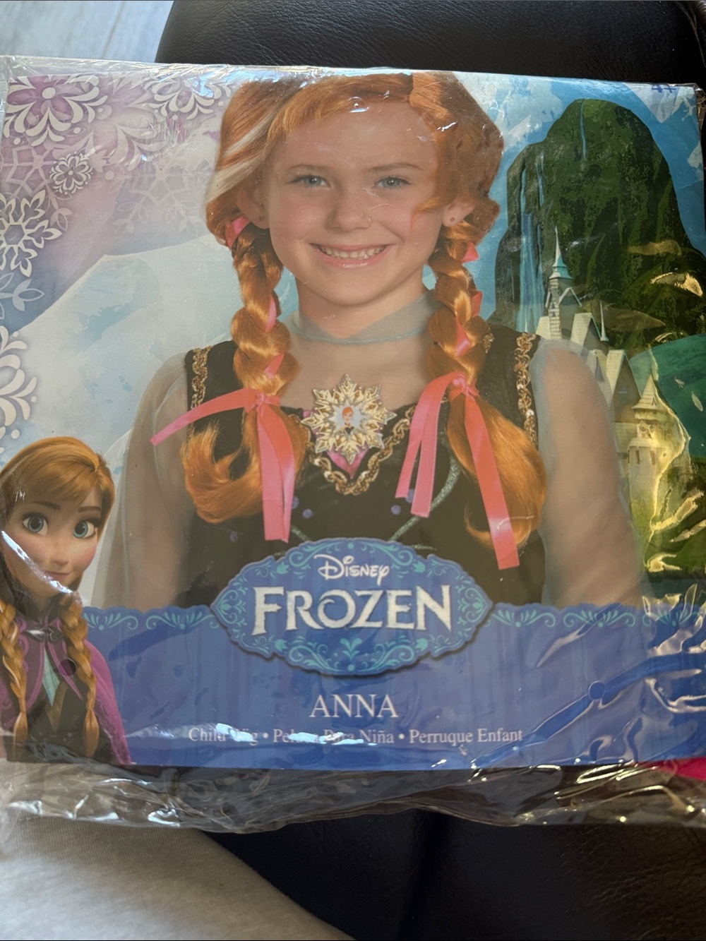 Disney Anna Braided Wig with Pink Ribbon Accents - Red-Orange